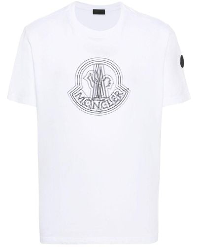 Moncler Appliqué-Logo Cotton T-Shirt - White