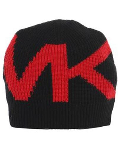 MICHAEL Michael Kors Logo Intarsia Knitted Beanie - Red
