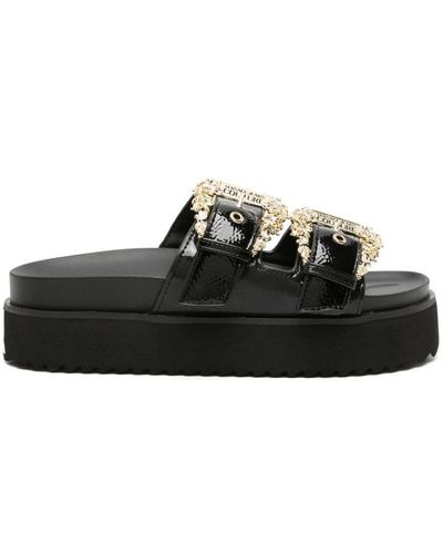 Versace Arizona Double-buckle Sandals - Black