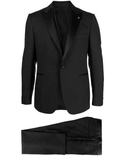 Tagliatore Slim-cut Three-piece Dinner Suit - Black
