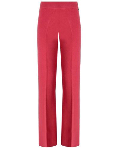 Twin Set Holly Berry Knitted Wide Leg Pants - Red