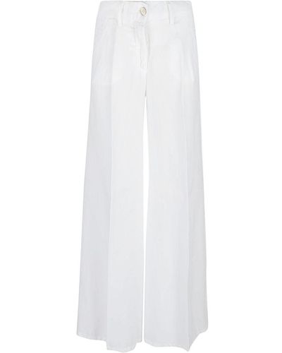 Via Masini 80 Wide-Leg Linen Trousers - White