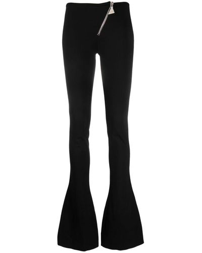 The Attico Zip-embellished Flared Pants - Black