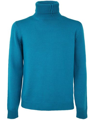 Roberto Collina Long Sleeve Turtle Neck Sweater Clothing - Blue