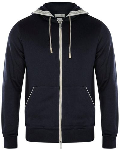 Eleventy Dark Cotton Sweatshirt - Blue