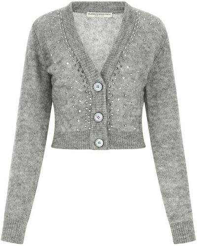 Alessandra Rich Melange Stretch Mohair Ble - Grey