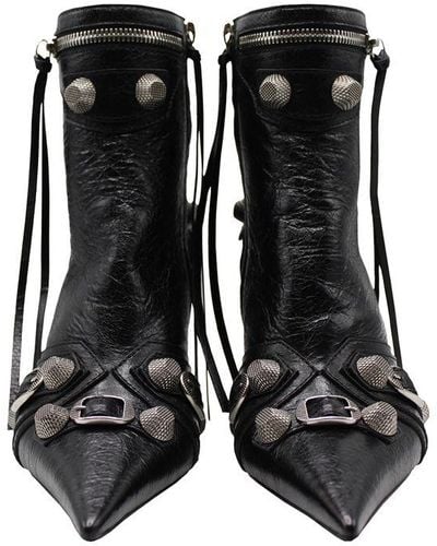 Balenciaga Cagole 90mm Bootie Shoes - Black