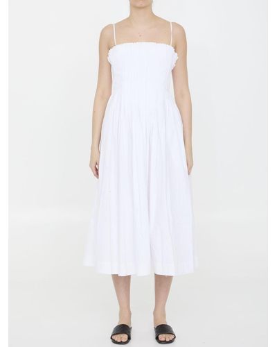 STAUD Midi Bella Dress - White