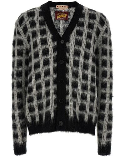 Marni Brushed Check Fuzzy Wuzzy Sweater - Black