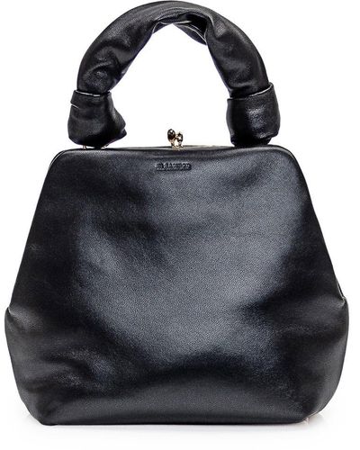 Jil Sander 'Goji Square' Small Leather Bag - Black