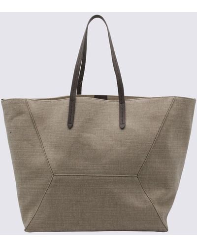 Brunello Cucinelli Sand Beige Cotton-linen Blend Tote Bag - Multicolour