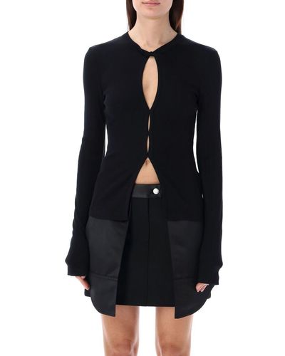 Helmut Lang Slash Long Sleeves Top - Black