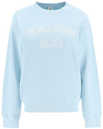 Sporty & Rich Sporty Rich Crew-neck Sweatshirt With Lettering Print - Blue