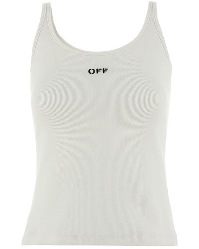 Off-White c/o Virgil Abloh Off Stamp Stretch-cotton Tank Top - White