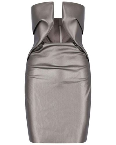 Rick Owens Denim Short Dress - Gray
