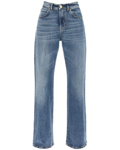 Pinko Wanda Loose Jeans With Wide Leg - Blue