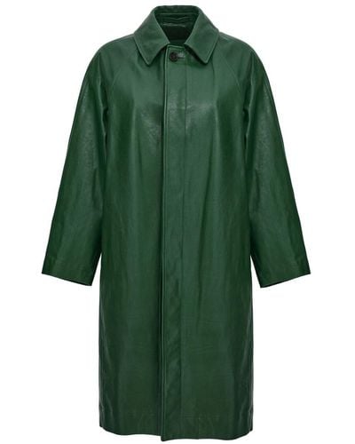 Burberry Long Leather Car Coat Coats, Trench Coats - Green