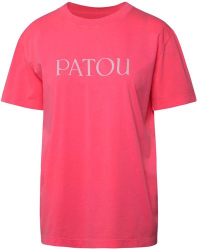 Patou Essential Logo Neon Pink Cotton T-shirt