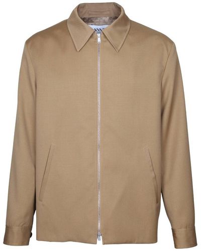 Lanvin Wool Jacket With Zip Colour - Natural