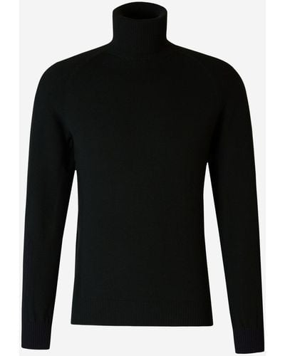 Sease Wool Knitted Jumper - Black