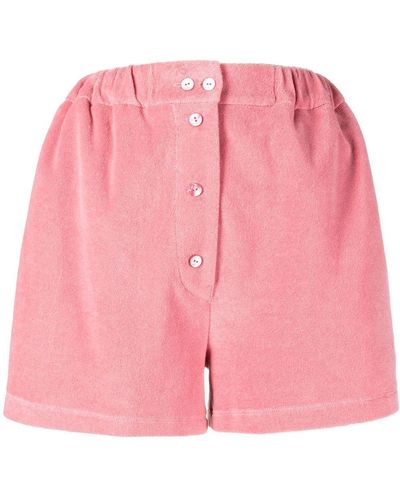 Patou High-waisted Towelling Shorts - Pink