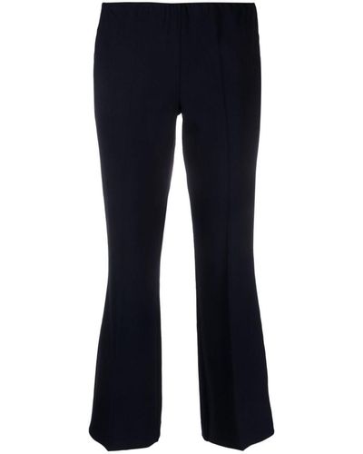 P.A.R.O.S.H. Cropped Flared Virgin Wool Pants - Blue
