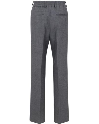 Fendi Single Pleat Merino Wool Pants - Grey