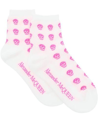 Alexander McQueen Multiskull Socks - Pink