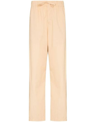 Tekla Cotton Poplin - Pyjamas Trousers Clothing - Natural