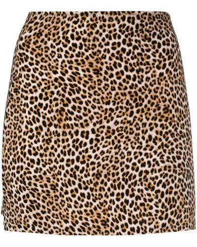 Norma Kamali Leopard Print Mini Skirt - Black
