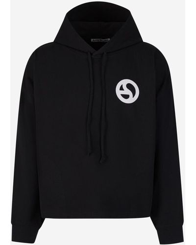 Acne Studios Printed Hood Sweatshirt - Black
