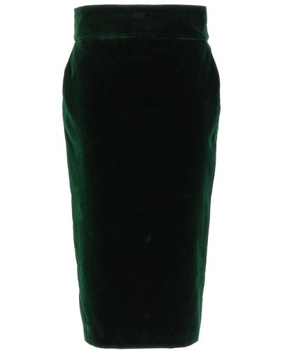 Alexandre Vauthier Velvet Midi Skirt Skirts - Black