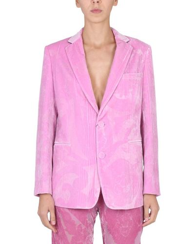 Etro Maxi Paisley Patterned Jacket - Pink
