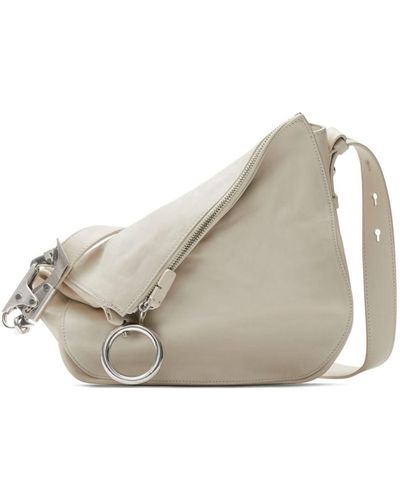Burberry Knight Small Leather Shoulder Bag - White