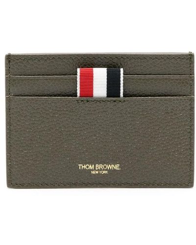Thom Browne Single Card Holder - Gray