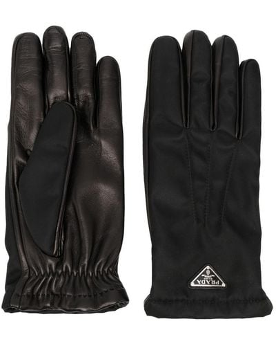 Prada Fabric And Tassel Gloves Accessories - Black