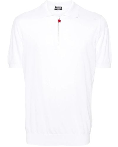 Kiton Fine Knit Polo Shirt - White