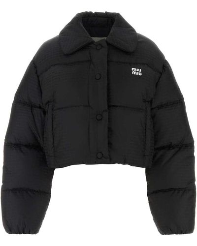 Miu Miu Black Nylon Down Jacket