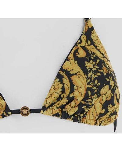 Versace Barocco Triangle Bikini Top - Metallic