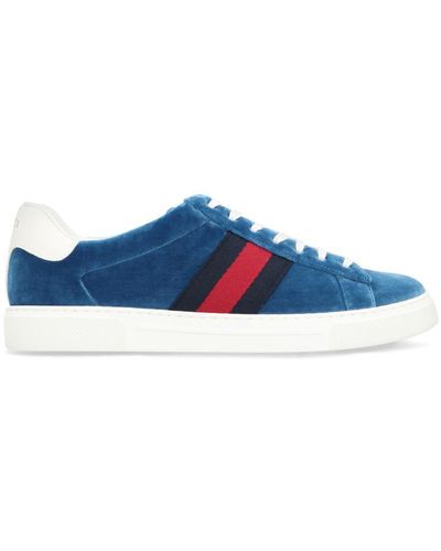Gucci Ace Sneaker With Web - Blue