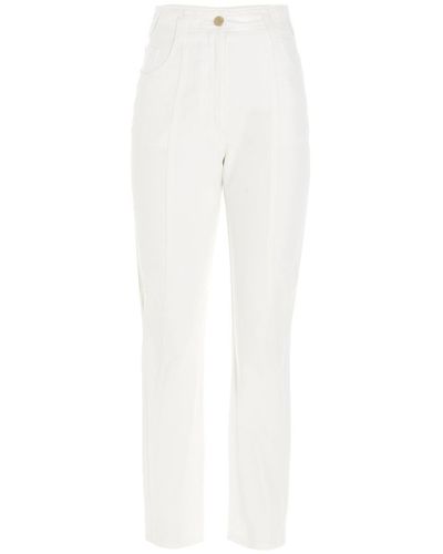 Alberta Ferretti Stitching Detail Jeans - White