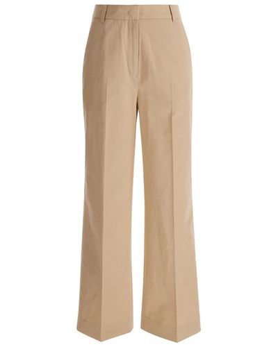 DUNST Wide Leg Tailoring Trousers - Natural
