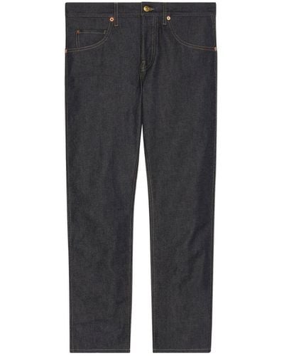 Gucci Tapered Denim Jeans - Gray