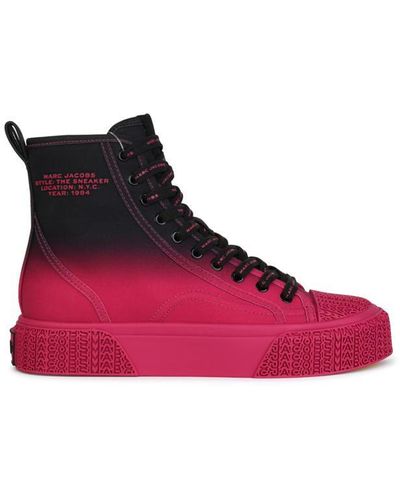 Marc Jacobs 'Hight Top' And Fuchsia Canvas Sneakers - Pink