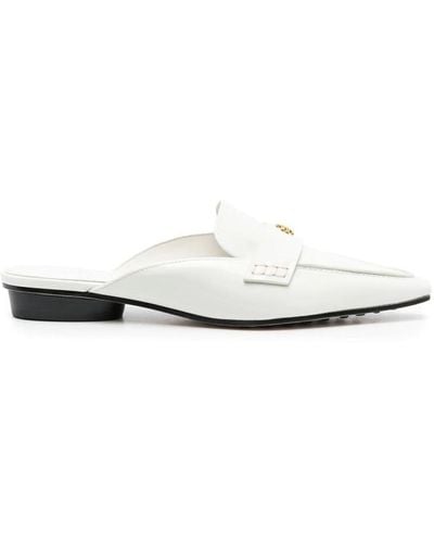 Tory Burch Pointed Ballet Loafer Mule - White