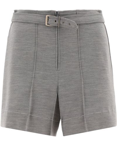 Maison Margiela Tailored Shorts With Belt - Gray
