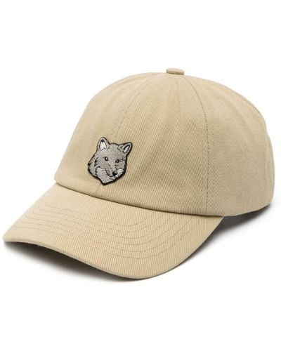 Maison Kitsuné Baseball Hat With Fox Patch - Natural