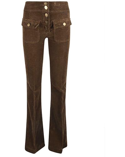 The Seafarer High-Waisted Flare Leg Trousers - Brown