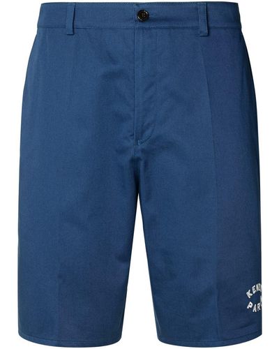 KENZO Cotton Bermuda Shorts - Blue