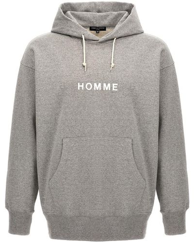 Comme des Garçons Logo Print Hoodie Sweatshirt - Gray